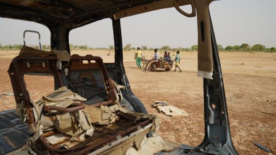 A group of children on a dry land