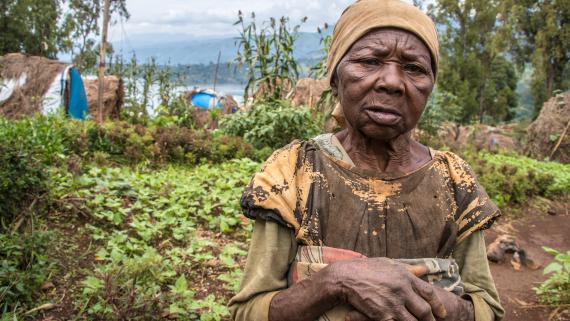 An old woman with disability